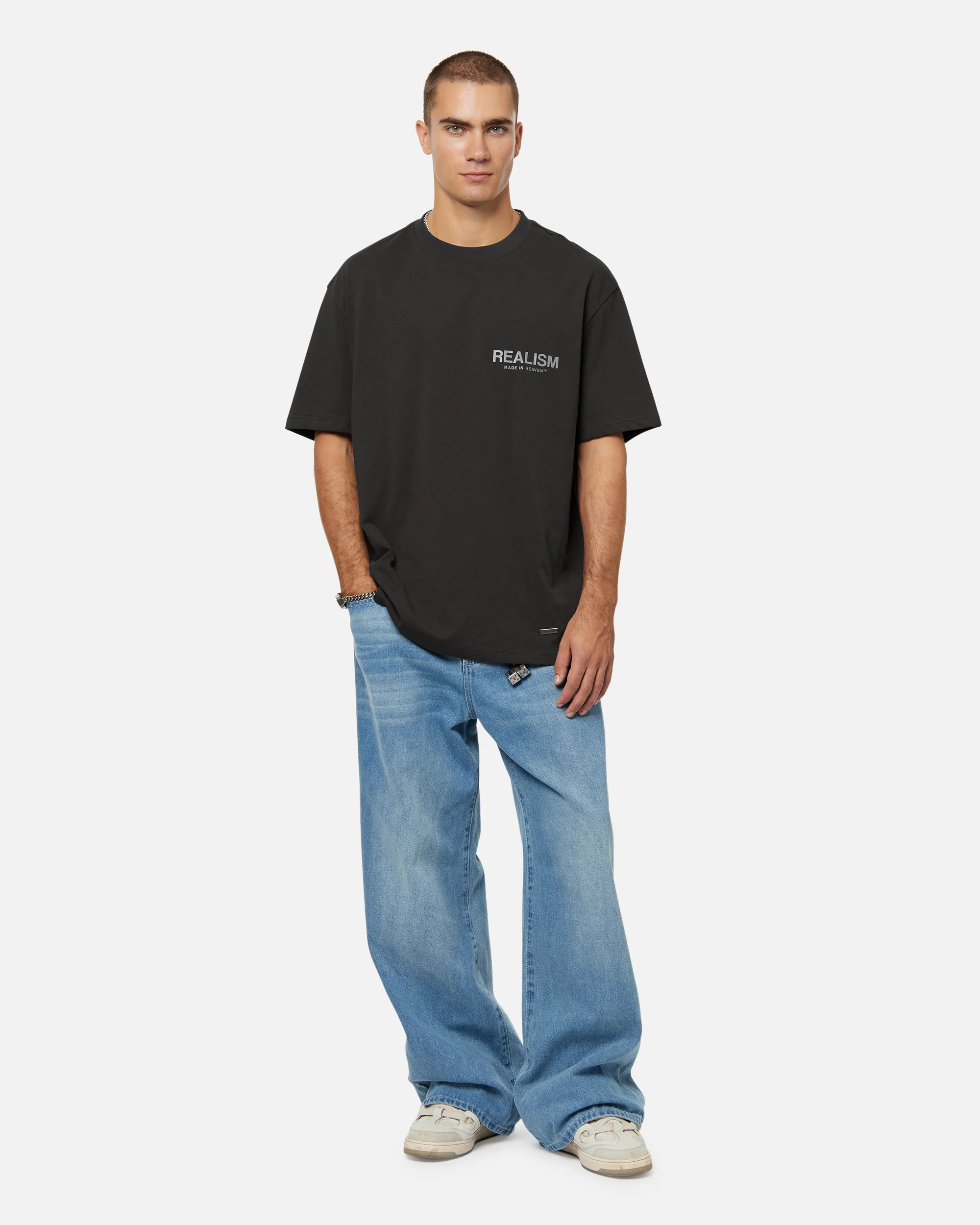 HEAVEN LOGO REFLECTIVE TEE MOON ASH - Image 4