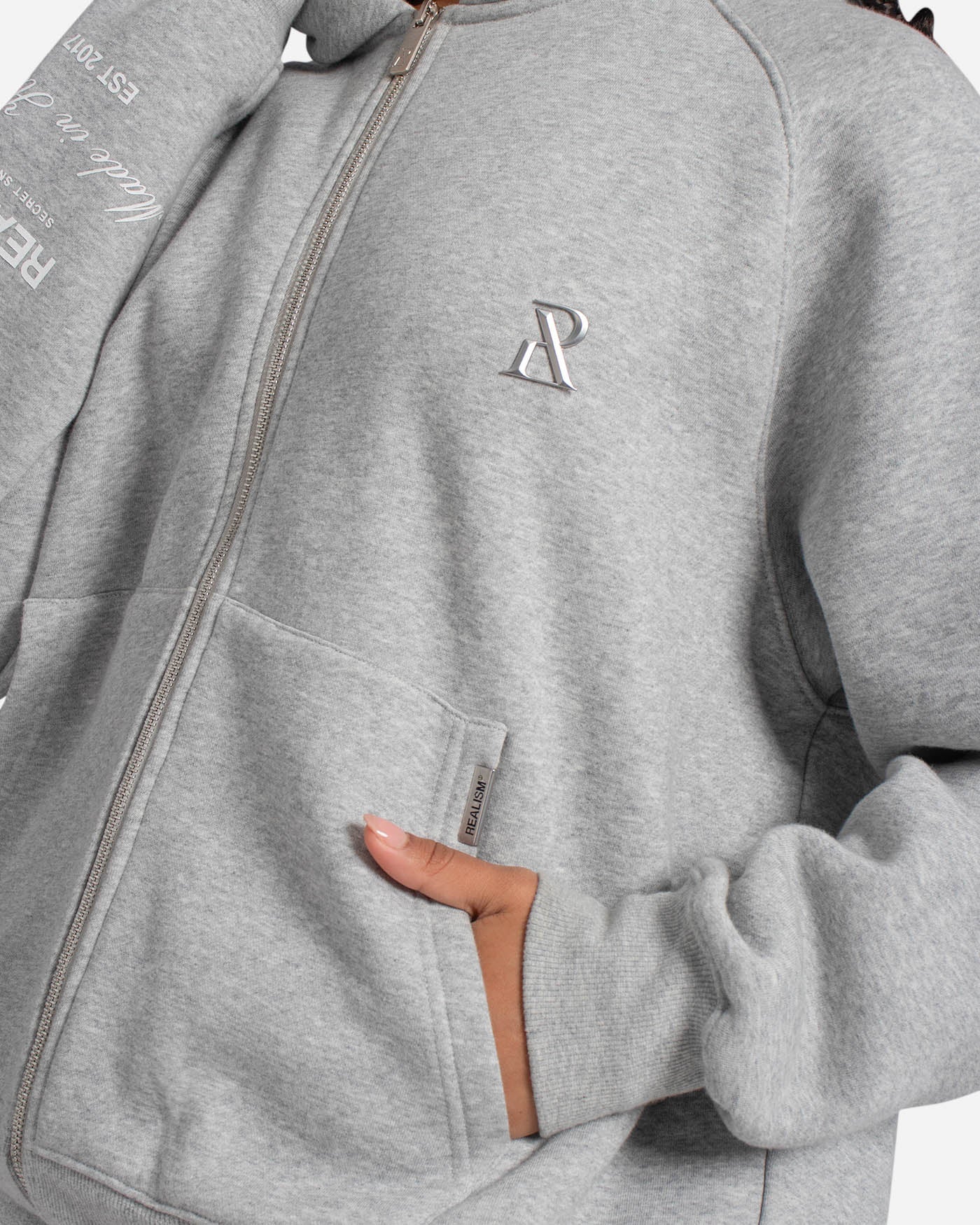 RADIANT ZIP HOODIE GREY MARLE - Image 13