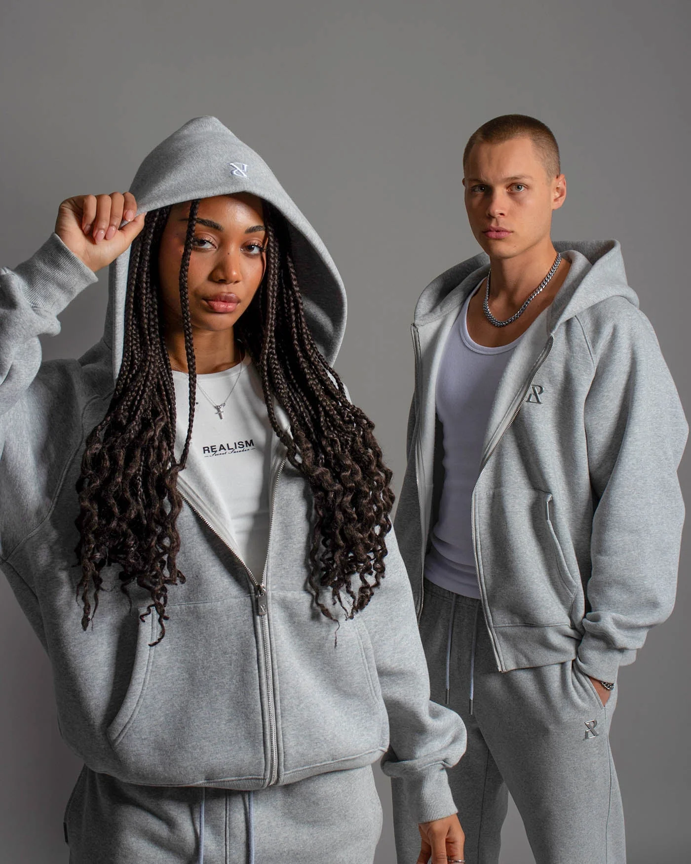 RADIANT ZIP HOODIE GREY MARLE - Image 3